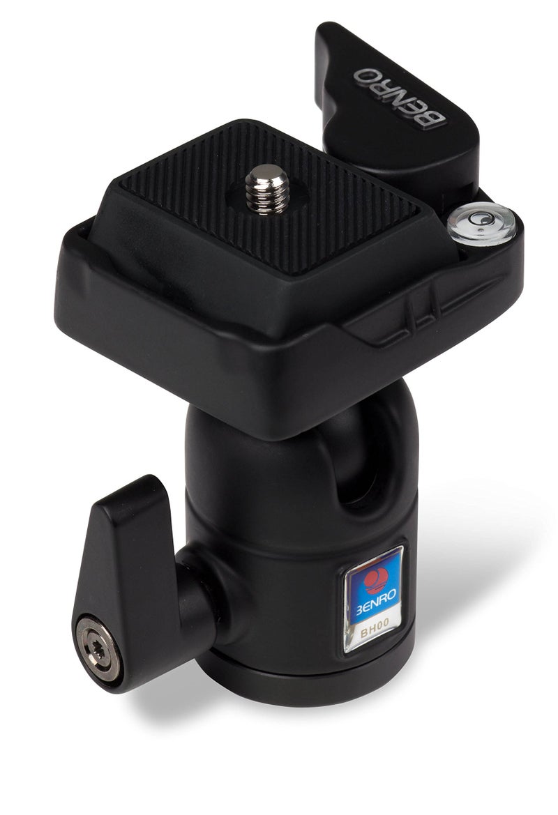 Benro Compact Single-Action Ball Head â€“ Lightweight Aluminum Design with Arca-Compatible Quick Release Plate, Smooth Positioning & Secure Locking for Travel Tripods (BH00) - Image 2